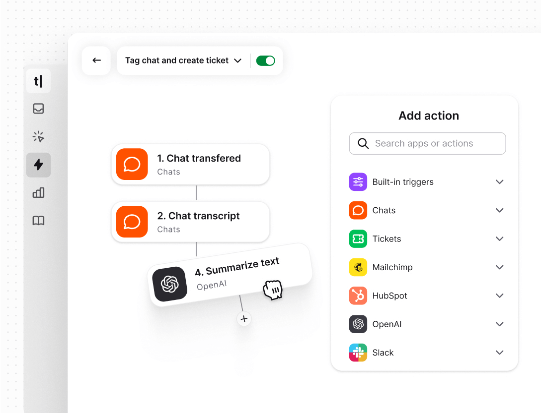 Automate processes in Text App for software