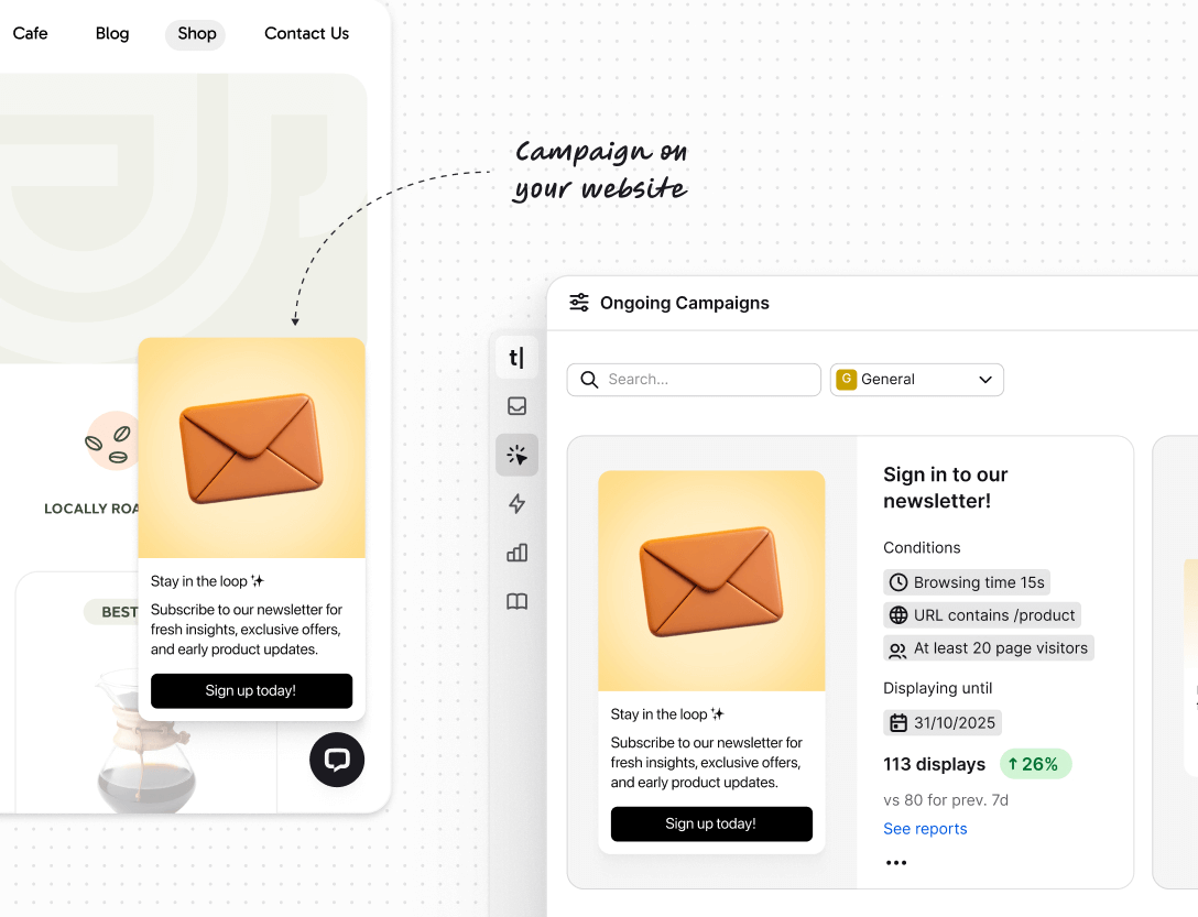 Engaging campaigns in Text App for multi-channel support